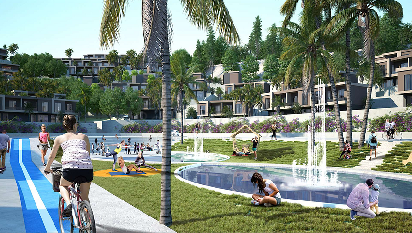 A new investment project surrounded by forests at the excavation stage in the Bogazichi area