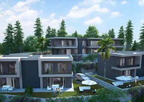 A new investment project surrounded by forests at the excavation stage in the Bogazichi area