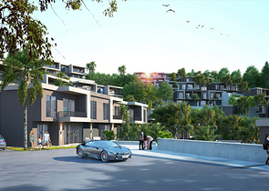 A new investment project surrounded by forests at the excavation stage in the Bogazichi area