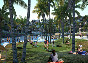 A new investment project surrounded by forests at the excavation stage in the Bogazichi area