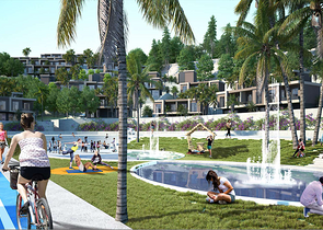 A new investment project surrounded by forests at the excavation stage in the Bogazichi area