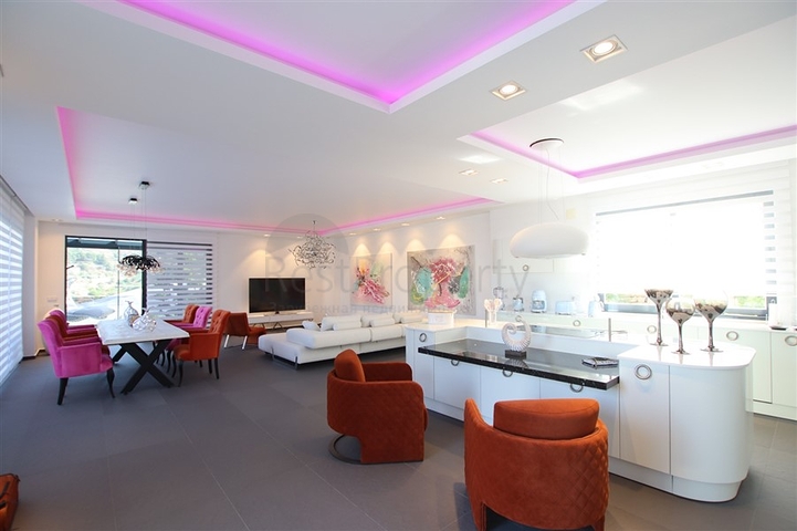 Luxury 4+1 villa with new furniture in a modern style 