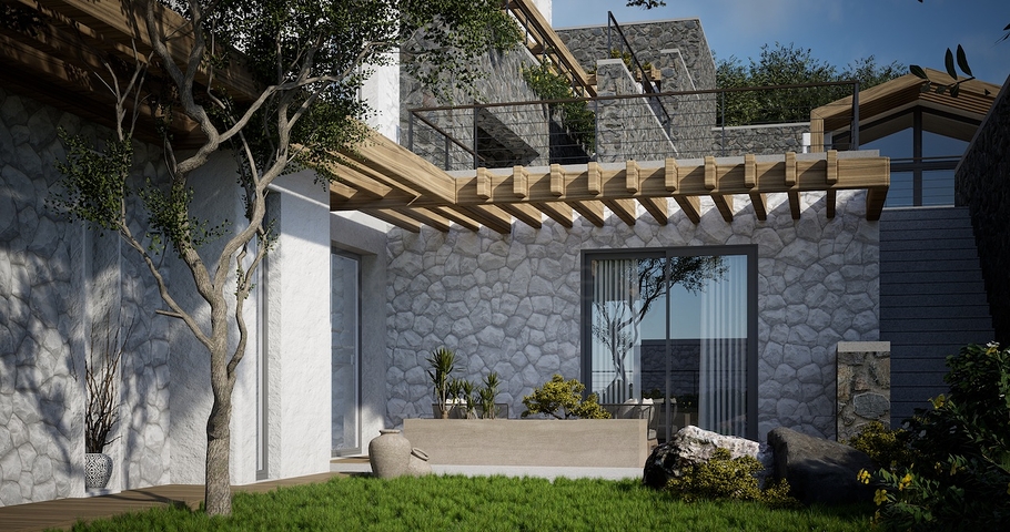 Detached villas with unique architecture in the Gyumyushlyuk area