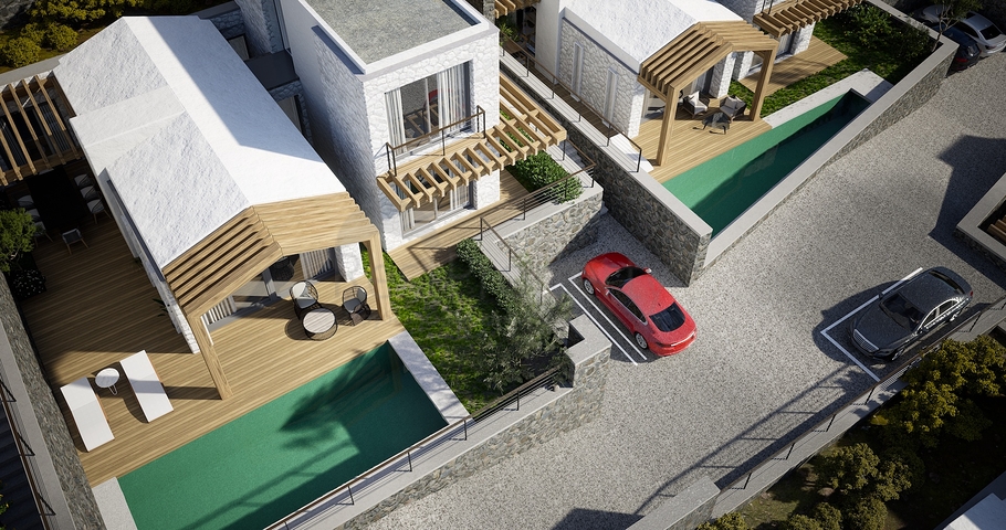 Detached villas with unique architecture in the Gyumyushlyuk area