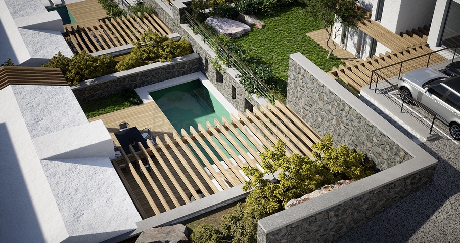 Detached villas with unique architecture in the Gyumyushlyuk area