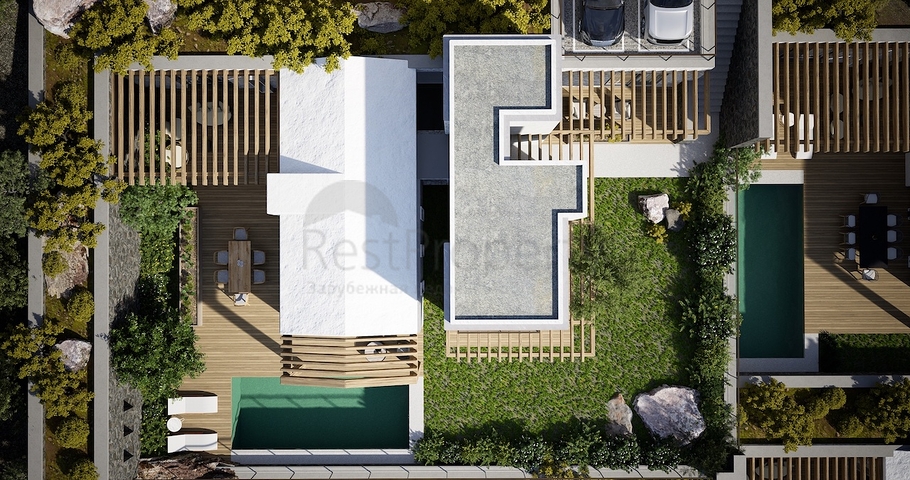 Detached villas with unique architecture in the Gyumyushlyuk area