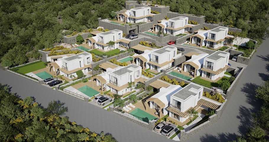 Detached villas with unique architecture in the Gyumyushlyuk area