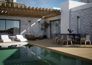 Detached villas with unique architecture in the Gyumyushlyuk area