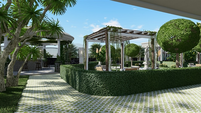 Luxury residential complex near the sea at the initial stage of construction