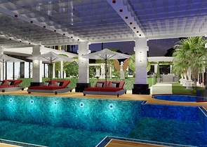 Luxury residential complex near the sea at the initial stage of construction