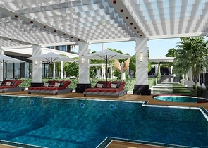 Luxury residential complex near the sea at the initial stage of construction