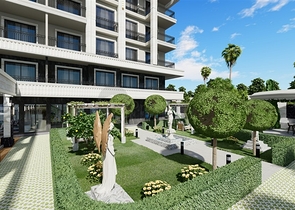 Luxury residential complex near the sea at the initial stage of construction