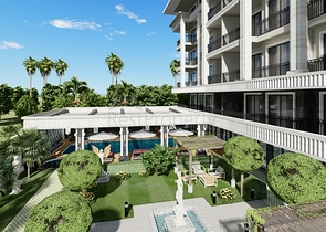 Luxury residential complex near the sea at the initial stage of construction