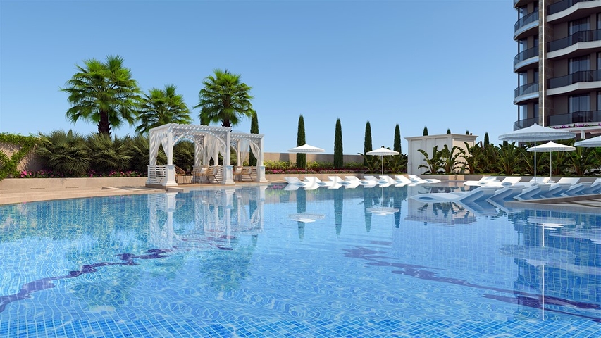 1+1 apartment from a well-known developer 200 m from the sea in the Tosmur area