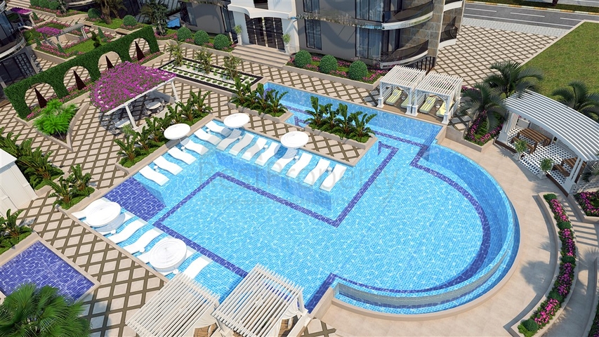 1+1 apartment from a well-known developer 200 m from the sea in the Tosmur area
