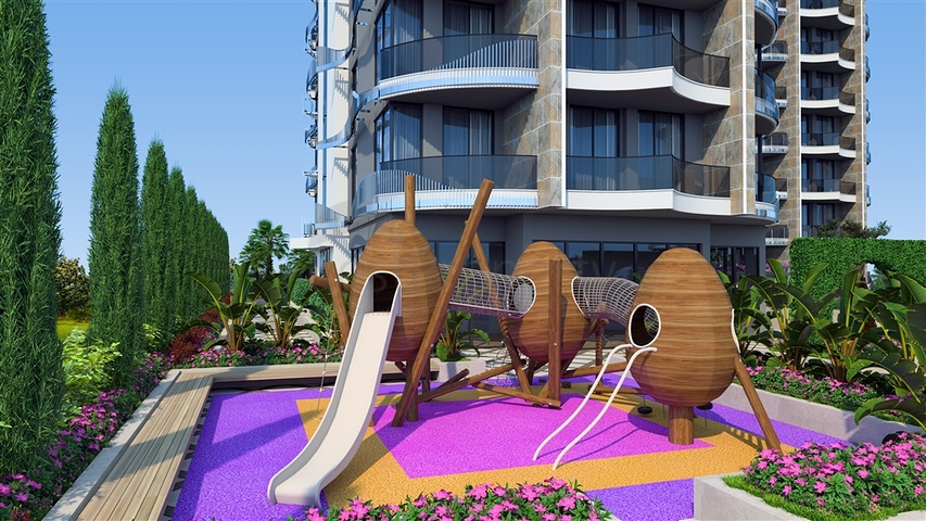 1+1 apartment from a well-known developer 200 m from the sea in the Tosmur area