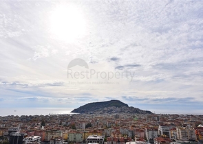 3+1 apartment in a new complex with sea view and Alanya fortress