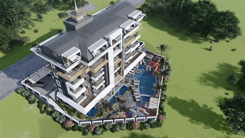 A modern style complex in the prestigious Oba district 