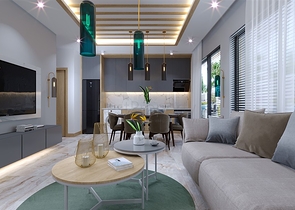 A modern style complex in the prestigious Oba district 