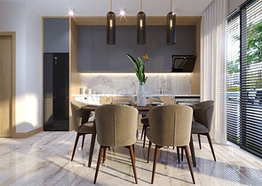 A modern style complex in the prestigious Oba district 