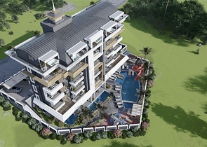 A modern style complex in the prestigious Oba district 