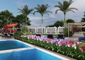 A modern style complex in the prestigious Oba district 