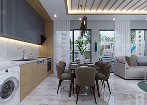 A modern style complex in the prestigious Oba district 