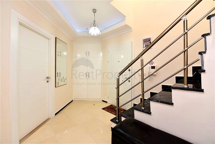 4+1 duplex penthouse in Kestel area, just 20 m from the sea