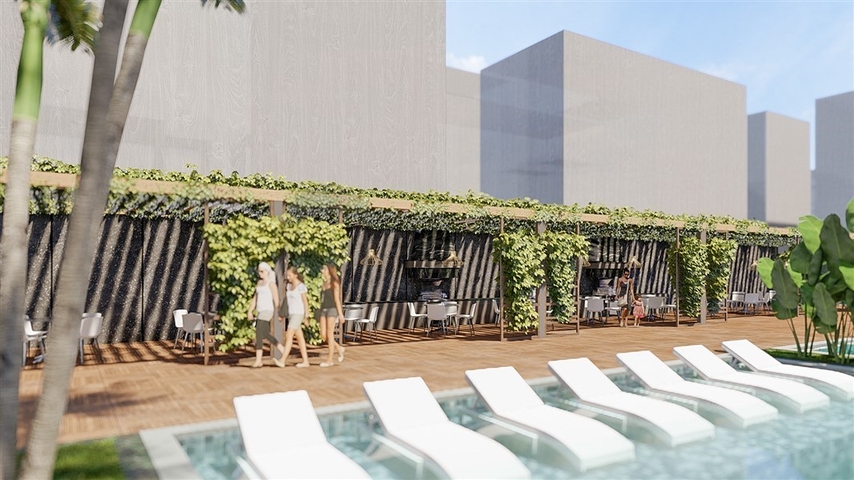 1+1 apartment on the first coastline in a complex with all the infrastructure