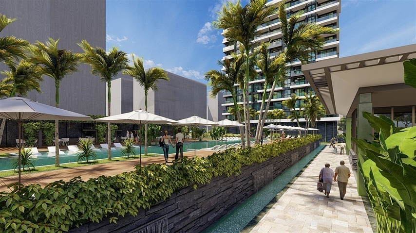 1+1 apartment on the first coastline in a complex with all the infrastructure