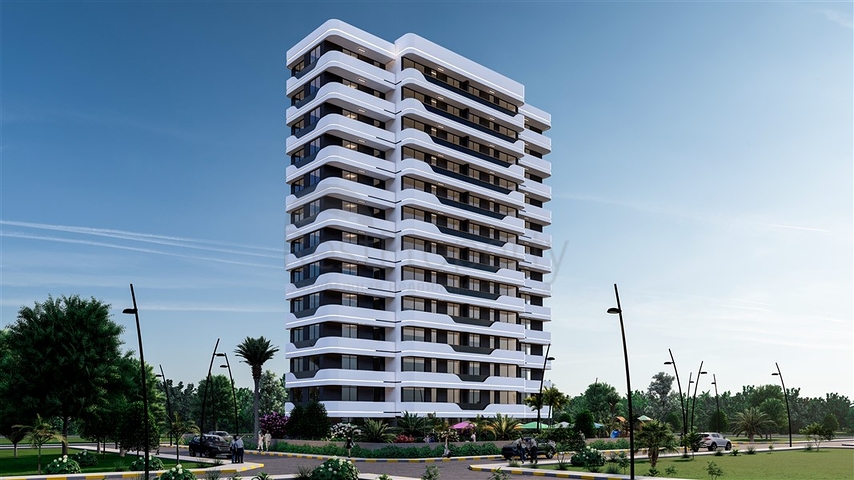 Apartments in a complex under construction in the Erdemli area, 300 meters from the sea