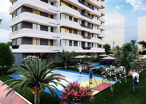 Apartments in a complex under construction in the Erdemli area, 300 meters from the sea