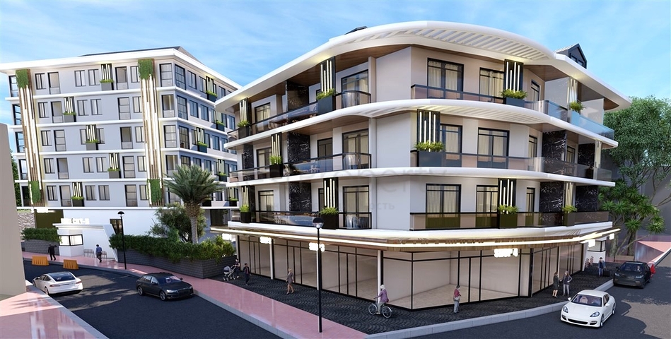 1+1 apartment in a new complex in the center of Alanya