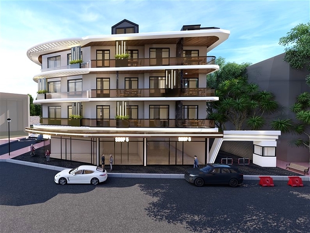 1+1 apartment in a new complex in the center of Alanya