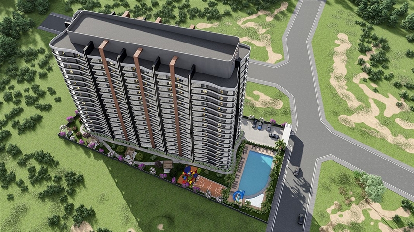 Apartments in a complex under construction in Tomyuk district