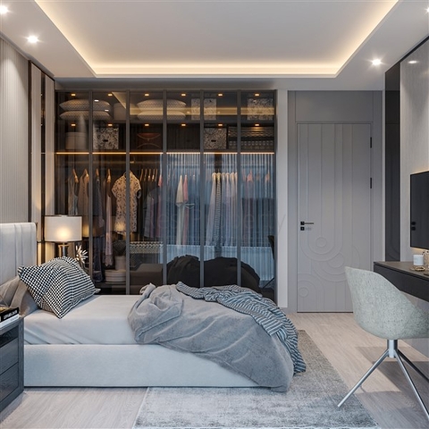 Apartments in a complex under construction in Tomyuk district