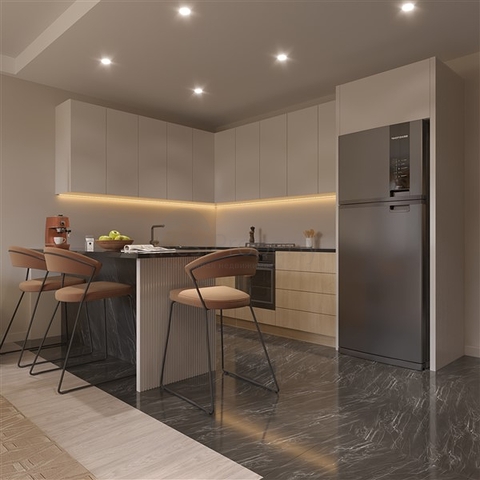 Apartments in a complex under construction with rich infrastructure in the Erdemli area