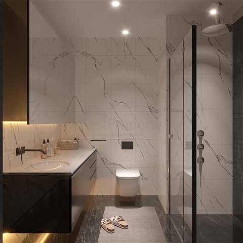 Apartments in a complex under construction with rich infrastructure in the Erdemli area