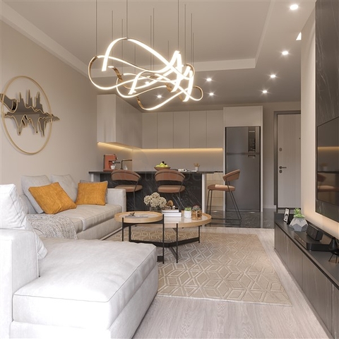 Apartments in a complex under construction with rich infrastructure in the Erdemli area