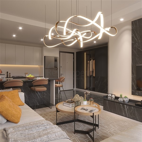 Apartments in a complex under construction with rich infrastructure in the Erdemli area