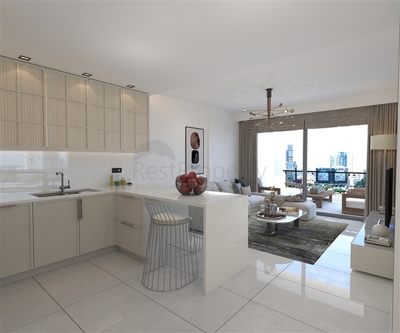 Apartments in a premium segment complex under construction, 150 meters from the sea