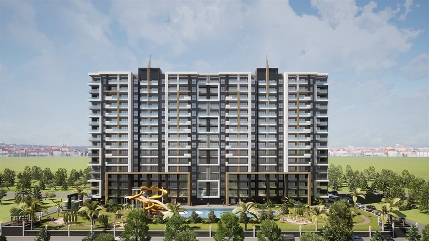 Apartments in a premium segment complex under construction, 150 meters from the sea