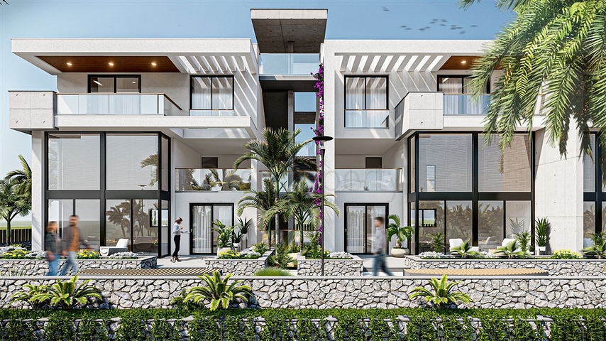 Penthouse 250 m from the Mediterranean Sea in the picturesque area of Esentepe 