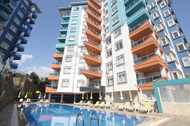 Spacious two-bedroom apartment with a large balcony and sea view