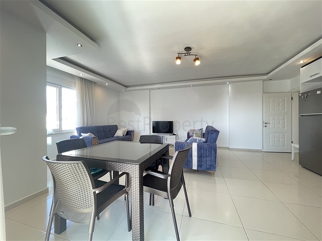 Spacious two-bedroom apartment with a large balcony and sea view