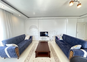 Spacious two-bedroom apartment with a large balcony and sea view