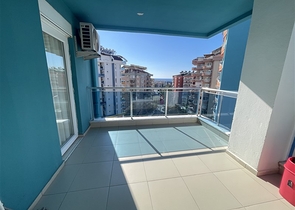 Spacious two-bedroom apartment with a large balcony and sea view