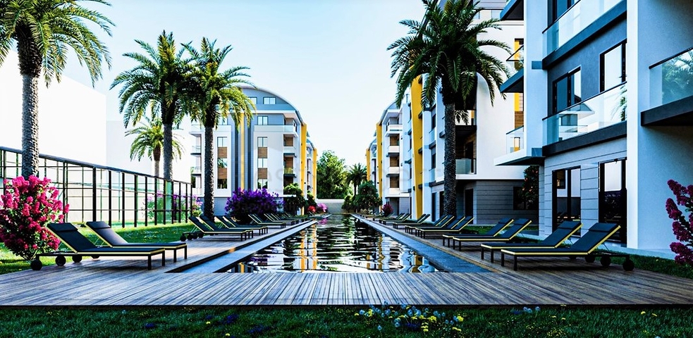 1+1 apartment within walking distance to the sea in Okurjalar area