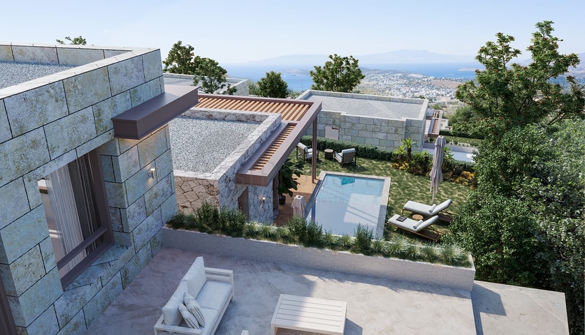 An investment project with a magnificent view of the sea and the city of Bodrum