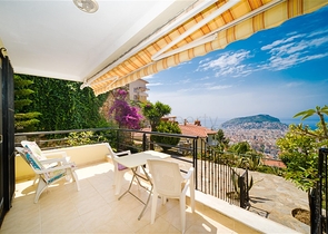 A 2+1 apartment with the best view characteristics in Alanya.